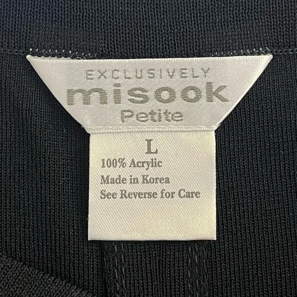 Exclusively Misook Slim Black Pant #907 Petite Large Pull On - Picture 8 of 9